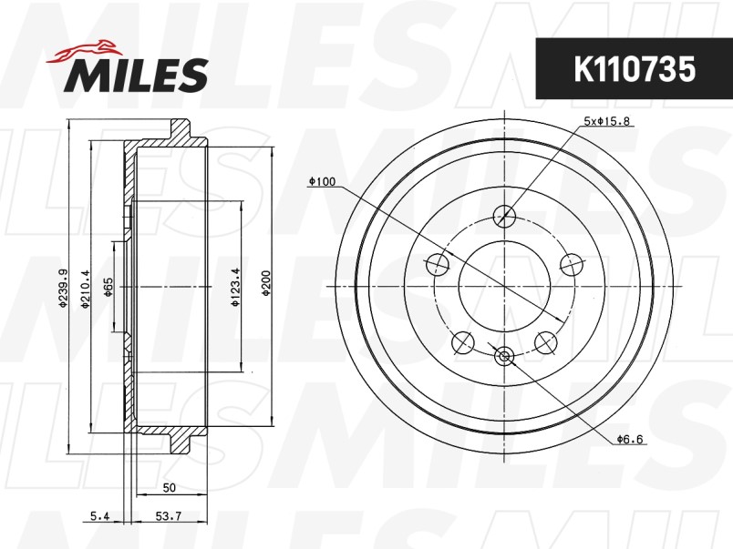 Барабан тормозной VW POLO