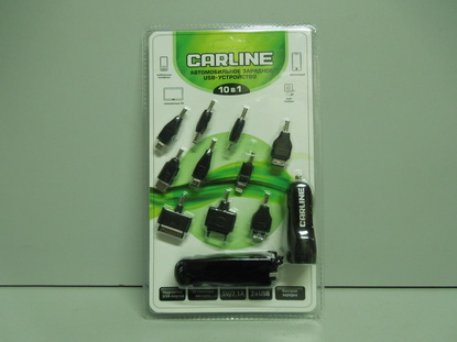 Устройство зарядное из прикуривателя универсальное 10в1 12/24В 2USB черное