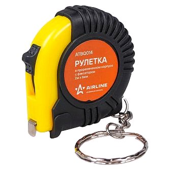 Рулетка 2м х 6мм обрезиненный корпус с фиксатором