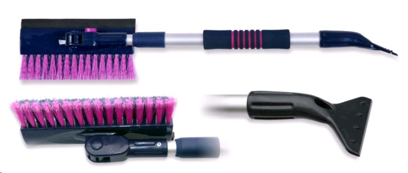 Щетка для снега со скребком телескоп. с повор. головкой Бульдозер