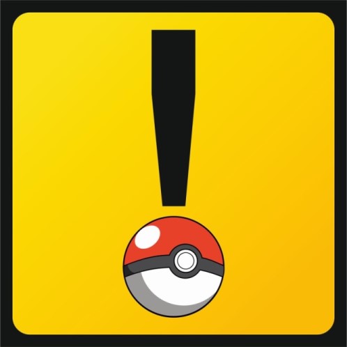 Наклейка ПОКЕМОН Автознак квадратный Внимание! ловец покемонов (150х150) полноцветная (упак 1шт)