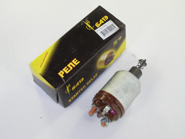 Реле стартера втягивающее УАЗ, Москвич 2 отв. со штоком на стартер 42-01, 421-01