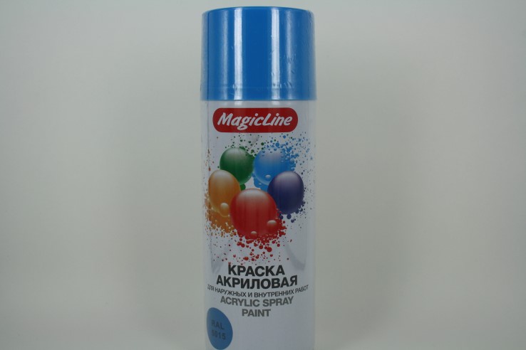Краска-спрей (эмаль) RAL 5015 светло-голубая 450мл (265гр) аэрозоль (MagicLine)