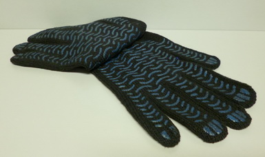 Перчатки х/б с ПВХ 6-ти нит. черные ЛЮКС