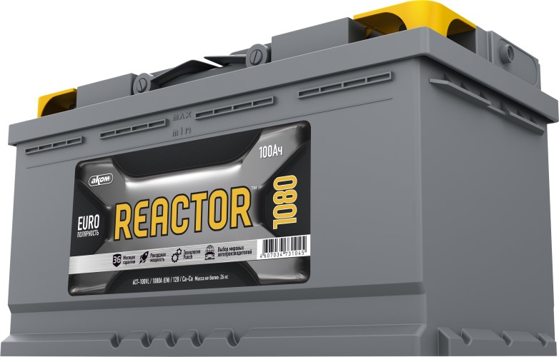 Аккумулятор 6СТ100Ah оп(-,+) 1080А АКОМ REACTOR