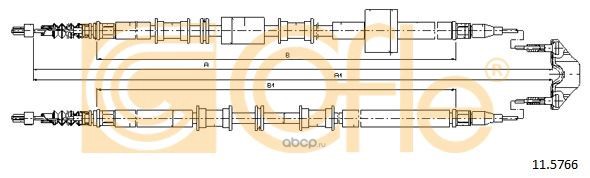 Трос ручного тормоза Opel MERIVA задний (дисковые тормоза) -03