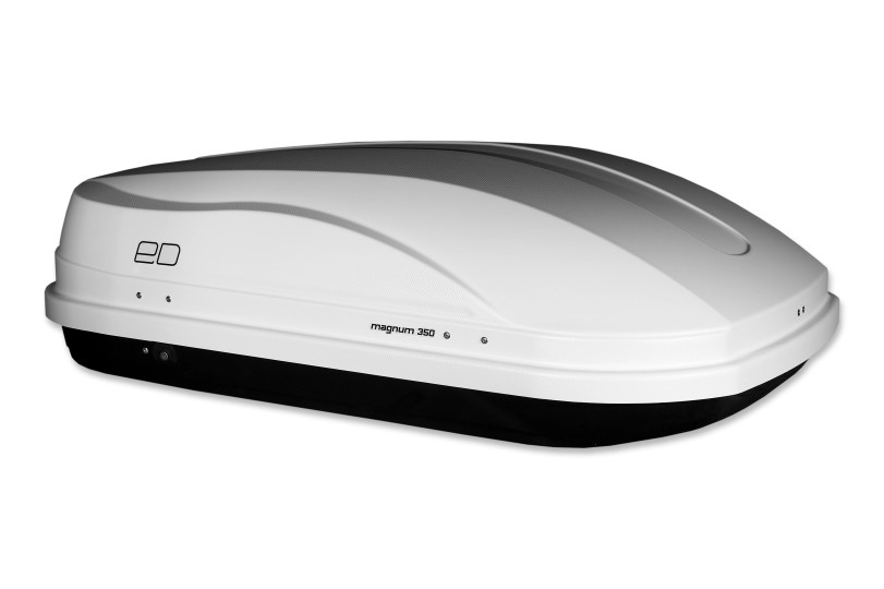 Автомобильный бокс ED МАГНУМ 350 белый карбон 1400х900х420 быстросъемное крепление