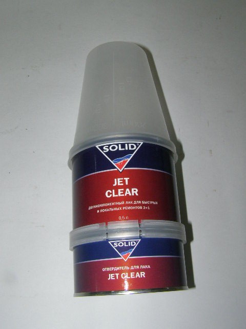 Лак SOLID Jet clear MS 0,5л + отвердитель 0,25л.