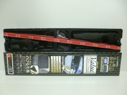 Штора автомобильная, тканевая на скотче L 50*53-45см (сетка метал. каркас)