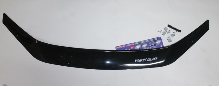 Дефлектор капота (мухобойка) для ВАЗ 2192 /Калина 2/ VORON GLASS еврокрепеж