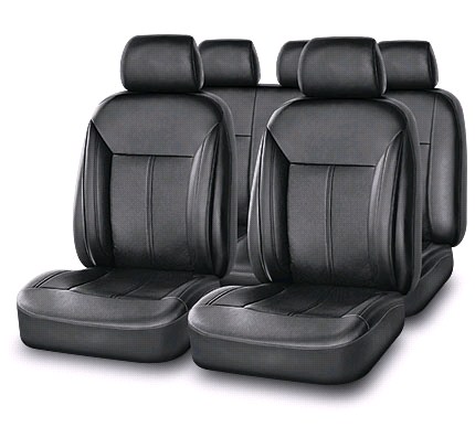 Чехлы на сиденья унив. PLATINUM LUXE MASTER черные эко кожа (11пр)