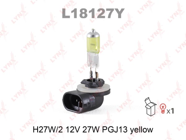 Лампа LYNX H27/2 12V /881/ 27W YELLOW (желтая)