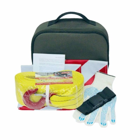 Набор для буксировки автомобиля до 4,5т.(ремень 5м крюк/крюк)