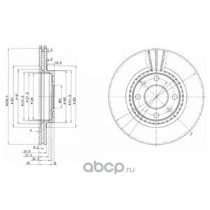 Диск тормозной Renault Logan 1.4-1.6 2004=) передний сборки АВТОФРАМОС 259мм.