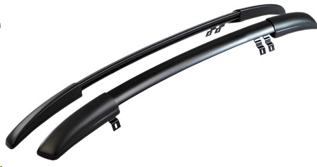 Рейлинги продольные на крышу Lada Kalina КАЛИНА,ГРАНТА седан профиль с пазом, покрытие полимер, цвет черный