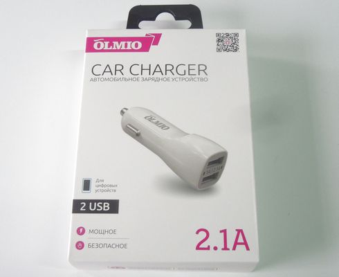 Устройство зарядное для мобил. тел. из прикуривателя 12В в 2 USB разъема 5В 2,1A