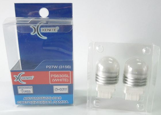 Лампа светодиод. 12V P27W бесцок.  6 диодов белая 5000К 12V (W2,5?16d) набор 2шт