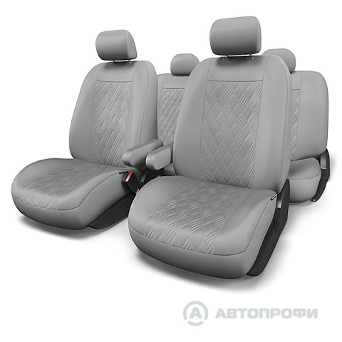Чехлы на сиденья унив. PERSONA иск. кожа серые (13пр)  (M)