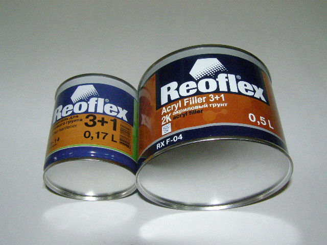 Грунтовка Акрил. 3+1 REOFLEX 2K серый (0,5+0,167л)