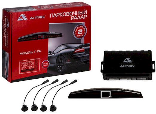 Радар парковочный AUTRIX F716 белый 4 датчика для заднего бампера