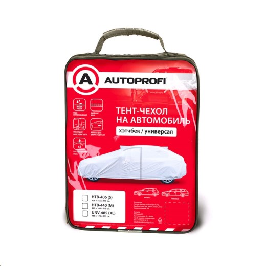 Тент на автомобиль Размер S (406х165х119см) водонепроницаемый, двойные швы, два вентиляционных окна, молния для двери