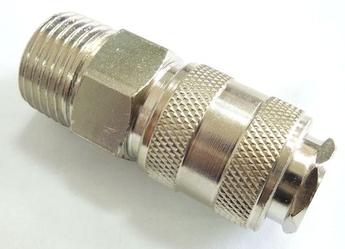 Фитинг быстросъемный для пневмоинструмента с клапаном наружный 1/2