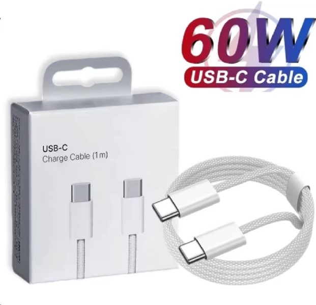 Дата-кабель универ. Type-C на Type-C 1 м 3A 60W, быстрая зарядка (в упак.)