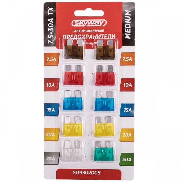Предохранители набор MEDIUM 7.5-30А /10 шт/ флаж.