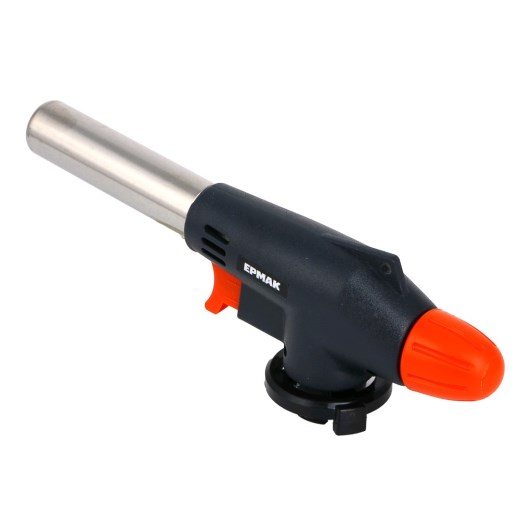 Горелка газовая на цанговый баллон, с пьезоподжигом, сопло широкое 17,5х4х6,2см, керамический изолятор (80)