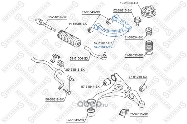 Рычаг верхний правый Hyundai Sonata NF