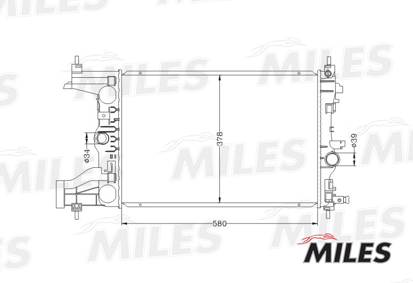 Радиатор охлаждения Chevrolet CRUZE 1.8/2.0 MT 10-) ACRB067 (паяный)