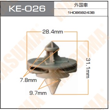 Пистон (клипса крепежная пласт.) KE-026  Европа