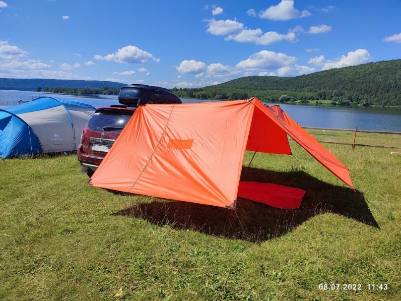 Тент автомобильный   Маркиза Арм  (три стенки) оранжевый