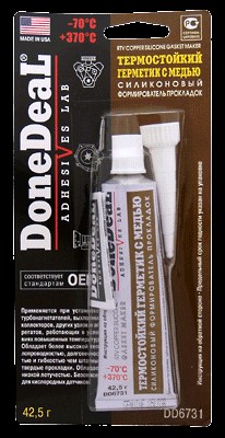 Герметик прокладка DD 6729/МЕДНЫЙ ТЕРМОСТОЙКИЙ силиконовый/ 85гр.