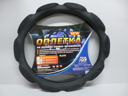 Оплетка руля L[39-41см.] 2101-07 спонж 10 лепестков черная