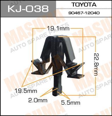 Пистон (клипса крепежная пласт.) KJ-038/K-038