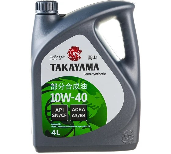 Масло моторное TAKAYAMA SAE 10W-40, API SN/CF 4л (пластик канистра)