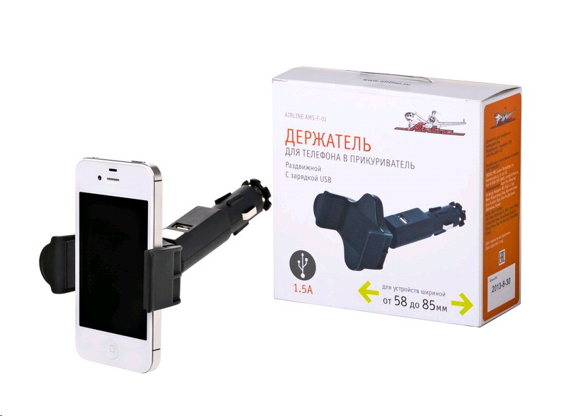Держатель телефона в прикуриватель с зарядкой USB