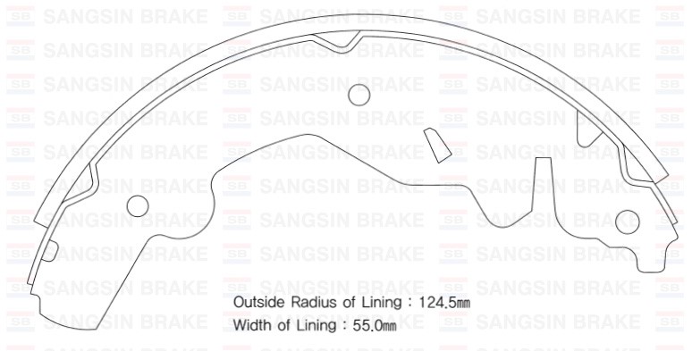 Колодки тормозные Kia Sportage I 94-- 250x57 задние барабанные
