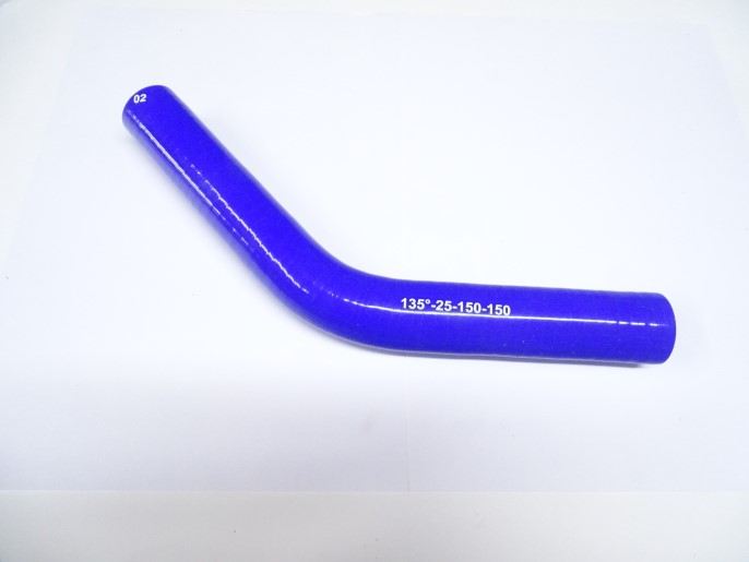 Патрубок угловой силикон 135,d25,L150x150, 4 нити стенка (5мм)