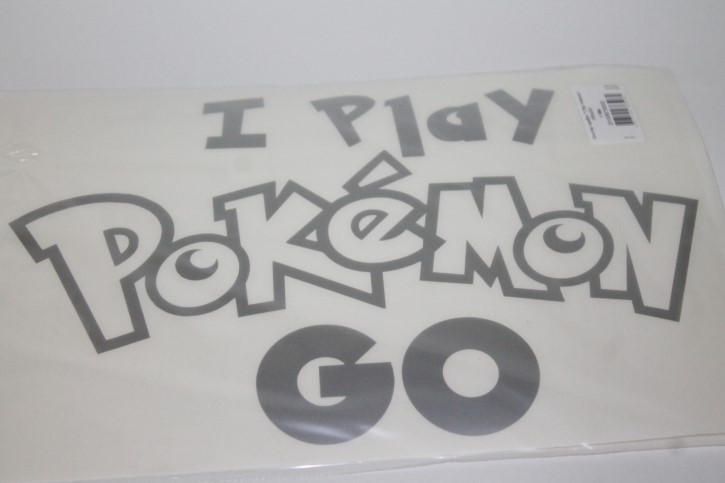 Наклейка ПОКЕМОН вырез. (пл.) I Play Pokemon (300х200) цвет серебро (упак 1шт)