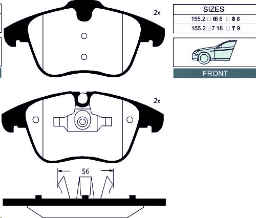 Колодки тормозные передние CITROEN C5 (X7) 4254.24