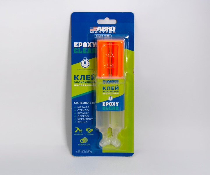 Клей эпоксидный ABRO в шприце 25мл. прозрачный