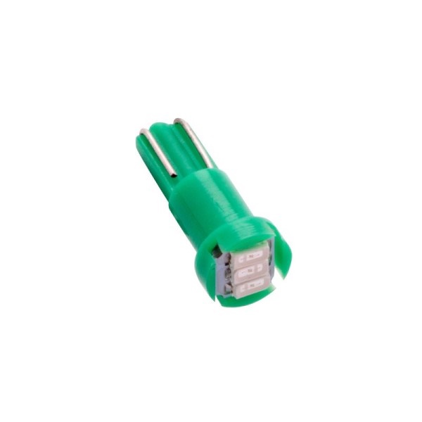 Лампа светодиод. 12V T 5 без патрона 3 диода SMD зеленая (W1.2W)  (МАЯК)