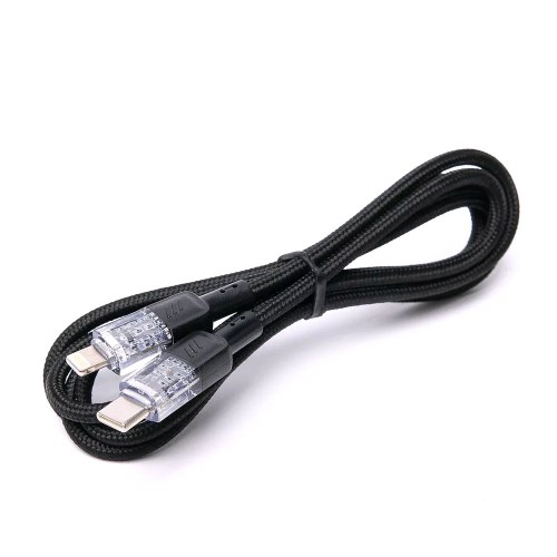 Кабель USB type-C для iPhone Lightning (8pin)  1,2 м, 3 A, 27W, черный