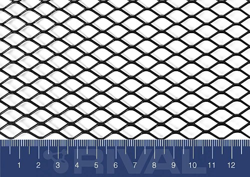 Сетка декор алюмин. ячейка 8мм черная размер 40х100см