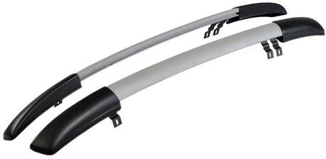 Рейлинги продольные на крышу Lada Kalina КАЛИНА,ГРАНТА седан профиль с пазом, покрытие полимер, анод серый