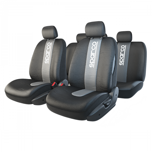 Чехлы на сиденья унив. Sparco Racing полиэстер, черно-серые (11пр)