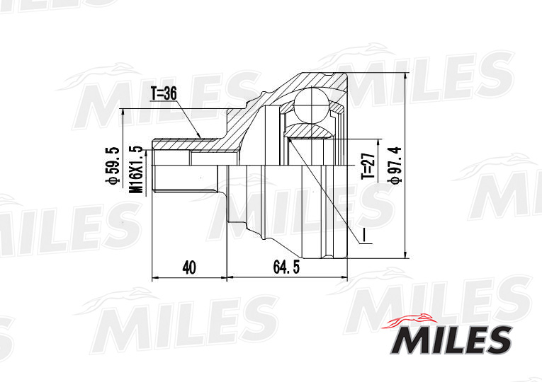 ШРУС AUDI A3/VW G5/G6/PASSAT/TOURAN/Tiguan/CADDY 1.4-3.2 03- нар. GA20024
