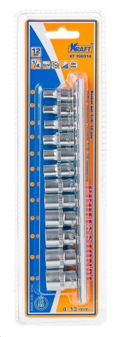 Набор головок 12 предм. (1/4) 4-13 мм
